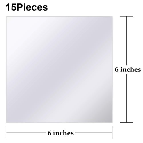  BBTO Mirror Sheets Flexible Non Glass Mirror Plastic Mirror Self Adhesive Tiles Mirror Wall Stickers (15 Pieces，Size 3)