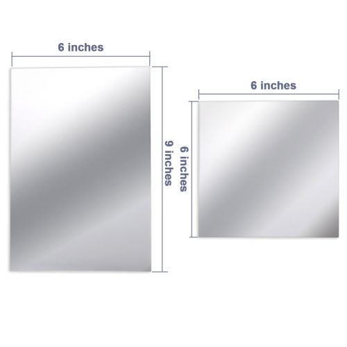  BBTO Mirror Sheets Flexible Non Glass Mirror Plastic Mirror Self Adhesive Tiles Mirror Wall Stickers (15 Pieces，Size 3)