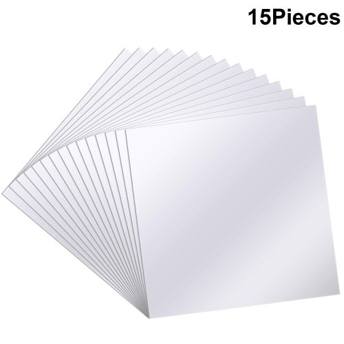  BBTO Mirror Sheets Flexible Non Glass Mirror Plastic Mirror Self Adhesive Tiles Mirror Wall Stickers (15 Pieces，Size 3)