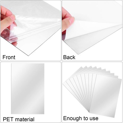  BBTO Mirror Sheets Flexible Non Glass Mirror Plastic Mirror Self Adhesive Tiles Mirror Wall Stickers (15 Pieces，Size 3)