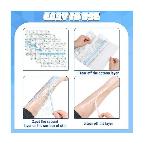  BBTO 50 Pieces Transparent Clear Adhesive Bandage Stretch Large Waterproof Film Adhesive Bandages Dressing supplies(8 x 10 Inch)