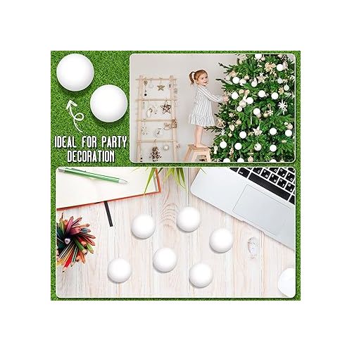  300 Pcs 40 mm White Bulk Table Tennis Balls for Christmas Party Supplies Indoor Outdoor Games Entertainment Arts Crafts Activities