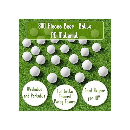  300 Pcs 40 mm White Bulk Table Tennis Balls for Christmas Party Supplies Indoor Outdoor Games Entertainment Arts Crafts Activities