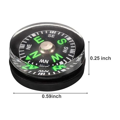  200 Pieces Button Compass Mini Black Survival Compass Oil Filled Compass for Camping Hiking Boating Touring