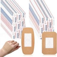 200 Pcs Large Assorted Bandages 2 Styles Flexible Fabric Adhesive Bandages Bulk Wounds Care First Aid Supplies Fingertip Kids and Adults Wrap Skin 4 x 2'' and 3 x 2''