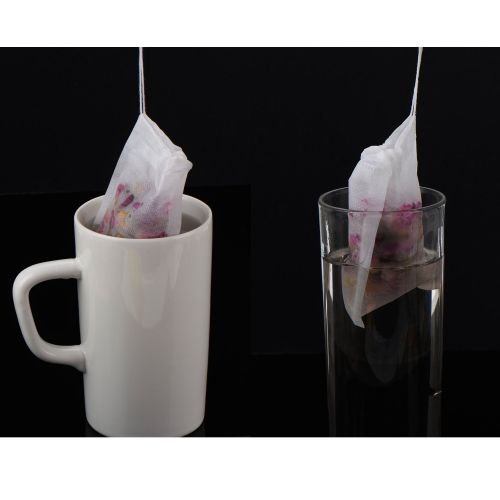  BBTO 200Tea Filter Bags Disposable Empty Tea Bags Drawstring Tea Infuser for Loose Leaf Herbal Tea with Tea Clip and Teaspoon