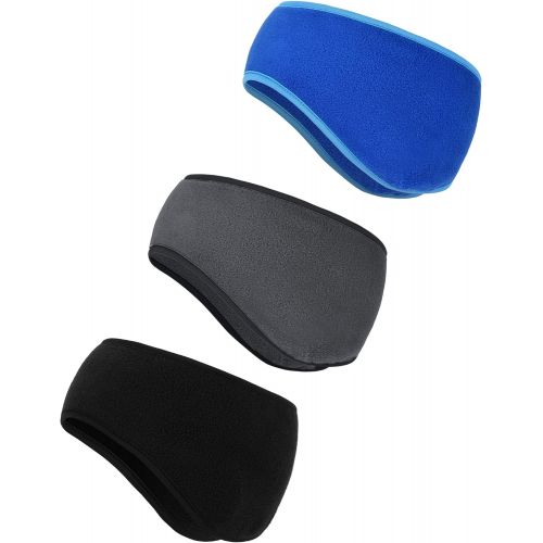  BBTO 3 Pieces Ear Warmer Headband Winter Headbands Fleece Headband for Women Men