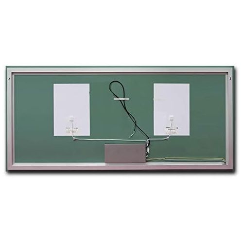  B&C 54x24 inch Super Slim Bathroom Mirror Horizontal |1 Led Strips| Polished Edge &Frameless | Defogger & Dimmer|Touch Switch|Copper Free Silver Backed