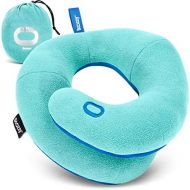 BCOZZY Kids- Travel Pillow- Supports Childs Head, Neck & Chin While Sleeping in Booster Carseat. Best Toddler Accessory & Activity for Traveling on Airplane and Road Trips. Aqua