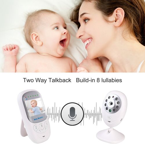  BCRTO Baby Monitor Baby Video Baby Camera Cry Warning Infrared Night Vision Temperature Sensor Two-Way Audio and Long Operating Range
