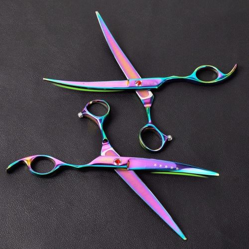  BCS 4PCS 7 Professional Plated Sharp Edge PET DOG Grooming Hair Scissors Shears Kit