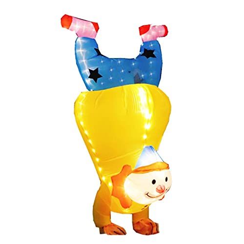  할로윈 용품bDDeDD Inflatable Costume Clown Costume with LED Light Blown up Costume for Halloween Birthday Cosplay Party Adult Yellow