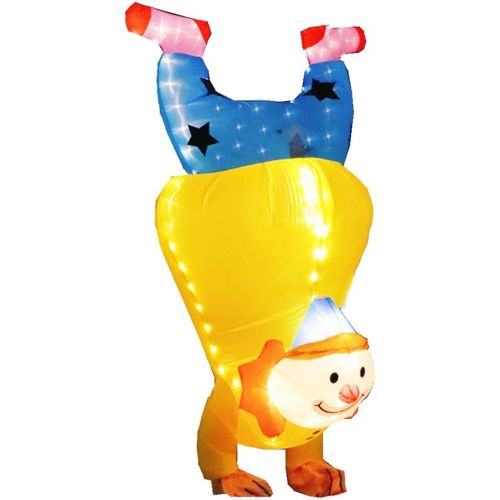  할로윈 용품bDDeDD Inflatable Costume Clown Costume with LED Light Blown up Costume for Halloween Birthday Cosplay Party Adult Yellow