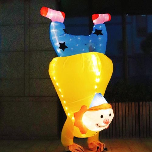  할로윈 용품bDDeDD Inflatable Costume Clown Costume with LED Light Blown up Costume for Halloween Birthday Cosplay Party Adult Yellow