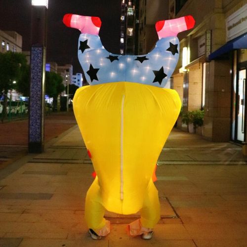  할로윈 용품bDDeDD Inflatable Costume Clown Costume with LED Light Blown up Costume for Halloween Birthday Cosplay Party Adult Yellow