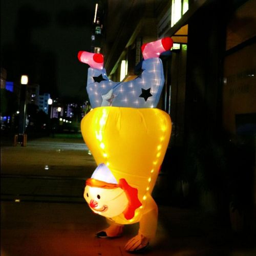  할로윈 용품bDDeDD Inflatable Costume Clown Costume with LED Light Blown up Costume for Halloween Birthday Cosplay Party Adult Yellow