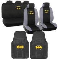 BDK Original Batman Car Seat Covers with Rubber Floor Mats, Trimmable