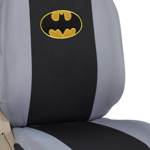  BDK Original Batman Car Seat Covers with Rubber Floor Mats, Trimmable