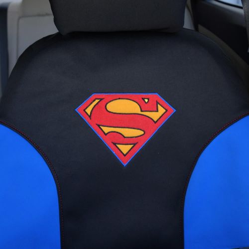  BDK Superman Car Seat Covers for Front Pair - Waterproof, Side Airebag Compatible