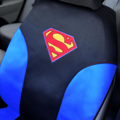  BDK Superman Car Seat Covers for Front Pair - Waterproof, Side Airebag Compatible