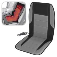 BDK ComfyThrones Car Seat Cushion Warmer - Soft Padded Velour - Heated Seat Cushion for Car SUV Van & Truck (Two Tone Gray and Black)