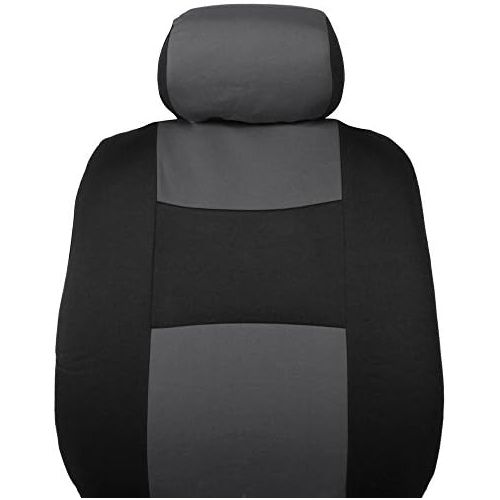  BDK OS309CC Charcoal Gray Polypro Black/Car Seat Cover, Easy Wrap Two-Tone Accent for Auto, Split Bench