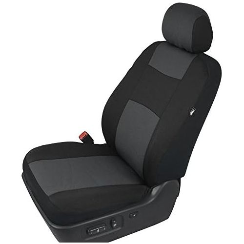  BDK OS309CC Charcoal Gray Polypro Black/Car Seat Cover, Easy Wrap Two-Tone Accent for Auto, Split Bench