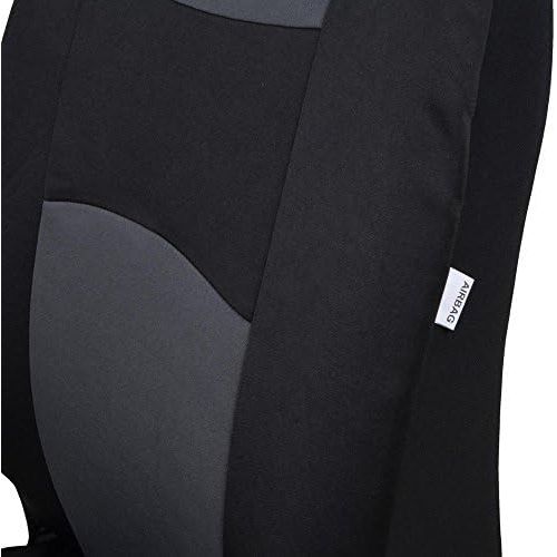  BDK OS309CC Charcoal Gray Polypro Black/Car Seat Cover, Easy Wrap Two-Tone Accent for Auto, Split Bench