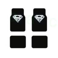 BDK A Set of 4 Universal Fit Plush Carpet Floor Mats For Cars / Trucks - Superman Silver Shield