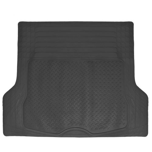  BDK 6pc Black Cargo Rubber Car Floor Mats All Weather Heavy Duty Set [Black]