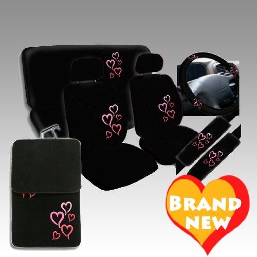  BDK 15PCS LOVESTORY CAR SEAT COVER & FLOOR MAT SET