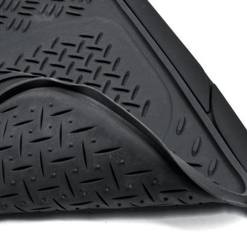  BDK Heavy Duty All Weather Black Vinyl Non-slip Trimmable Truck SUV Van Floor Mats 4 pcs