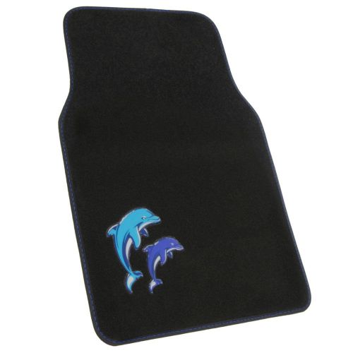  BDK Ocean Blue Dolphins Seat Covers and Floor Mats for Car, SUV - Auto Accessories Interior Kit Gift Set