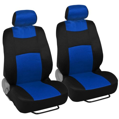  BDK Advanced Performance Car Seat Covers - Instant Install Sideless Fronts + Full Interior Set for Auto (Blue Combo)