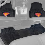 BDK DC Comics  Superman Car Floor Mats 3pc Set  Logo on Heavy Duty Rubber