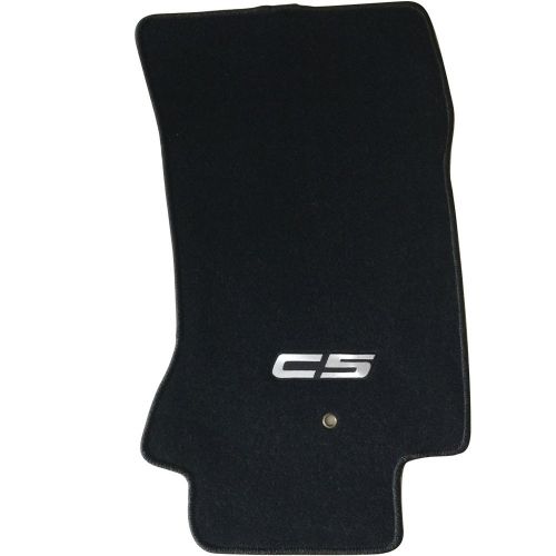  BDTrims Floor Mat Compatible With 1997-2004 Chevy Corvette | C5 Logo Factory Fitment Nylon Black 2PC Car Floor Carpets Carpet liner by IKON MOTORSPORTS | ?1998 1999 2000 2001 2002 2003