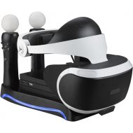 [아마존베스트]Lenboken PSVR 2ND Upgraded 4-in-1 Charge & Display Stand ,Generation Multi function Stand with Storage Headpiece Holder, 2 Move Controllers Rapid Charging Station and Processor Uni