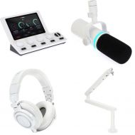 BEACN Mic USB-C Dynamic Broadcast Microphone and Mix Create Audio Controller Bundle - White