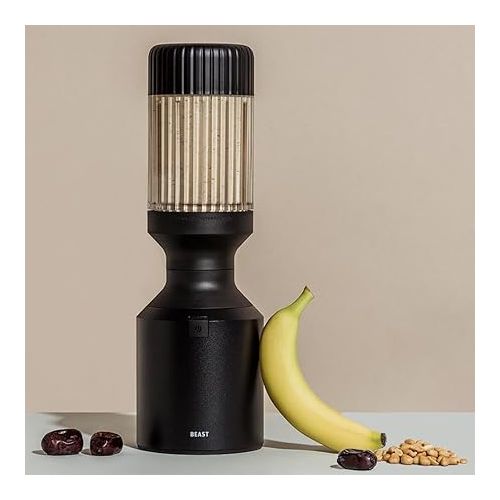  Beast Blender | Sleek Kitchen Countertop Design, Patented Blending Technology | Take Smoothies & Shakes To-Go with NEW Portable Straw Cap System (Carbon Black)