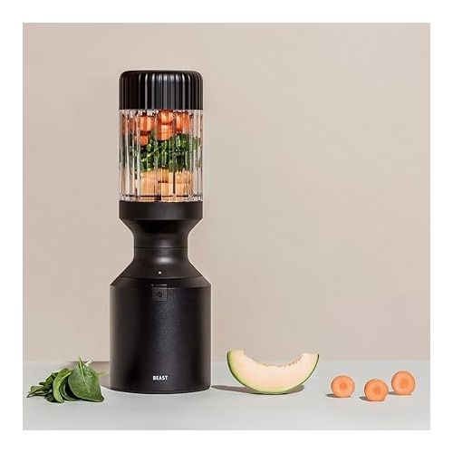  Beast Blender | Sleek Kitchen Countertop Design, Patented Blending Technology | Take Smoothies & Shakes To-Go with NEW Portable Straw Cap System (Carbon Black)