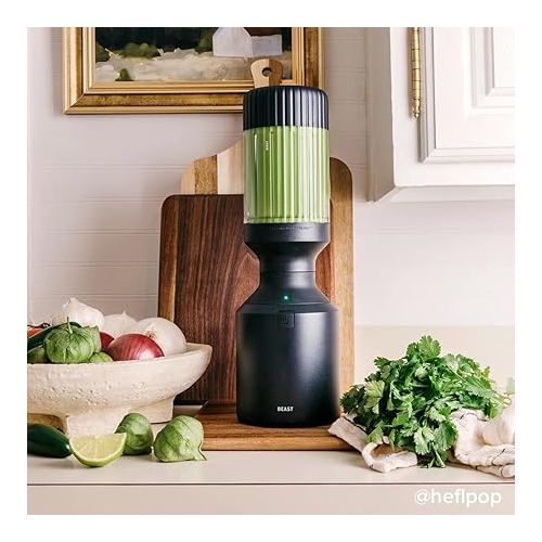  Beast Blender | Sleek Kitchen Countertop Design, Patented Blending Technology | Take Smoothies & Shakes To-Go with NEW Portable Straw Cap System (Carbon Black)