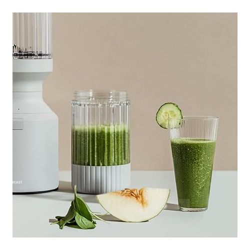  Beast Blender | Sleek Kitchen Countertop Design, Patented Blending Technology | Take Smoothies & Shakes To-Go with NEW Portable Straw Cap System (Pebble Grey)