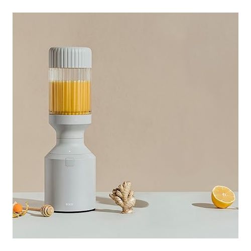  Beast Blender | Sleek Kitchen Countertop Design, Patented Blending Technology | Take Smoothies & Shakes To-Go with NEW Portable Straw Cap System (Pebble Grey)