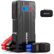 Beatit 1200Amps QDSP 1200A Peak 16500mAh 12V Portable Car Lithium Jump Starter (up to 8.0L Gas and 6.0L Diesel) Battery Booster Phone Charger Power Pack with Smart Jumper Cables B7