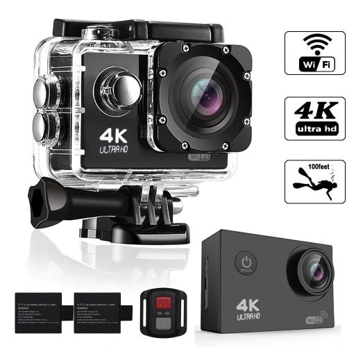  BEAUBOMB Underwater Camera 4K Ultra HD Action Cameras 16MP Sony Sensor Sports 98ft Waterproof Case Mini Video Sport Cameras 170° Wide Angle WiFi & Wrist Remote Control Cam - 4K@30FPS Ultra