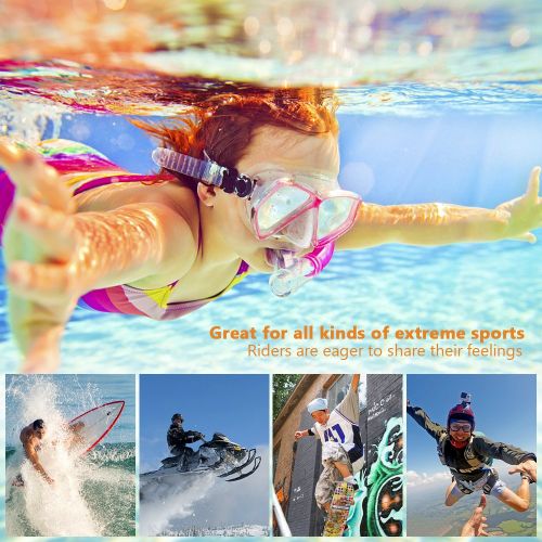  BEAUBOMB Underwater Camera 4K Ultra HD Action Cameras 16MP Sony Sensor Sports 98ft Waterproof Case Mini Video Sport Cameras 170° Wide Angle WiFi & Wrist Remote Control Cam - 4K@30FPS Ultra