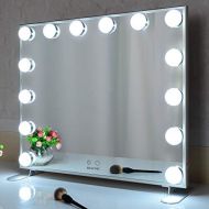 Vanity Mirror with Lights,Hollywood Lighted Mirror with Dimmer bulbs,Tabletop or Wall Mounted Vanity Makeup Mirror Smart Touch Control (Silver) BEAUTME