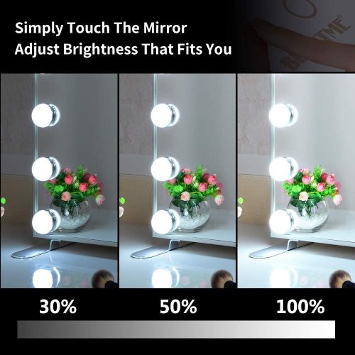  Vanity Mirror with Lights,Hollywood Lighted Mirror with Dimmer bulbs,Tabletop or Wall Mounted Vanity Makeup Mirror Smart Touch Control (Silver) BEAUTME