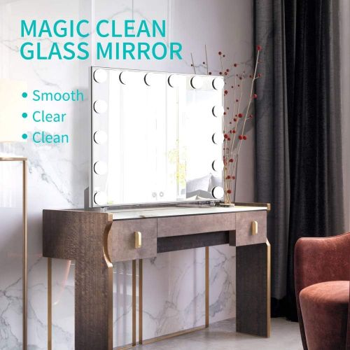  Vanity Mirror with Lights,Hollywood Lighted Mirror with Dimmer bulbs,Tabletop or Wall Mounted Vanity Makeup Mirror Smart Touch Control (Silver) BEAUTME