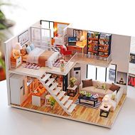 BEAUTYS CASTLE DIY Loft Apartments Wooden Dollhouses With LED Light And Wooden Frame For Creative Birthday Gift